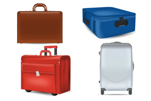 Realistic Travel Suitcases Mockups