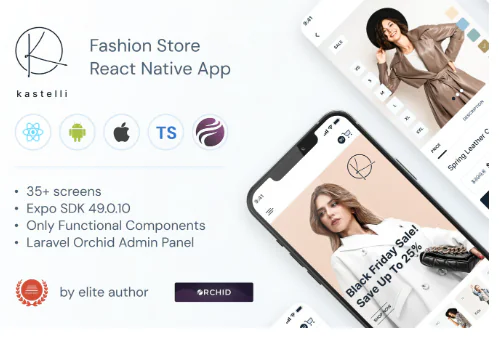 Kastelli - Fashion Store App  Expo SDK 49.0.10