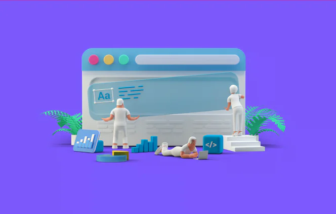 Ui Ux Design Team working with Web Browser website