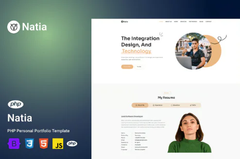 Natia - Personal Portfolio PHP Template