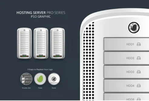 Hosting Server Pro Series WHITE Single PSD