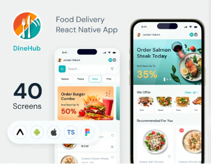DineHub - Food Delivery App | Expo SDK 49.0.13