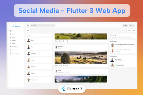 Flutter Social Web App Template