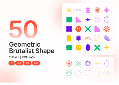 Geometric Brutalist Shape Pack