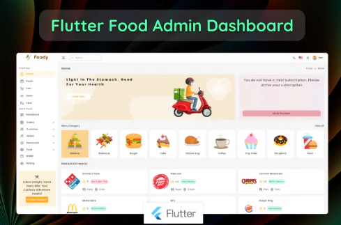 Flutter Food Admin & Client Template - Foody