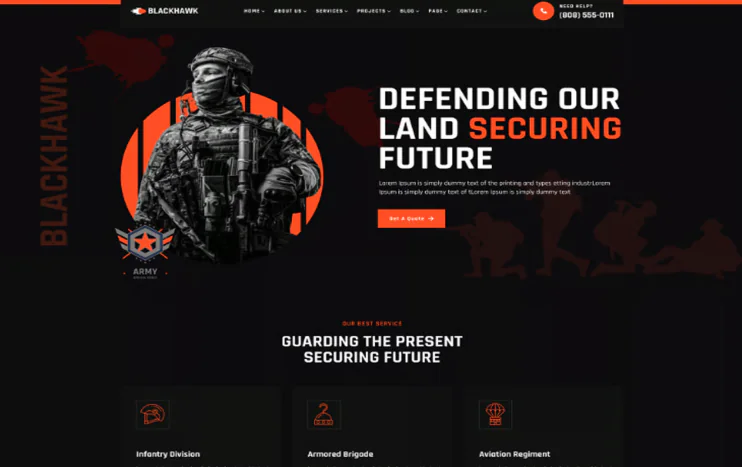 BlackHawak - Military Service PHP Template
